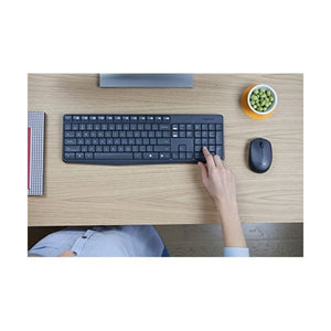 Tastatur mit Drahtloser Maus Logitech MK235 RF Spanisch