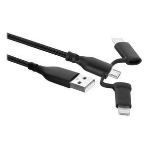 USB-Kabel auf USB-C und Lightning Ewent EW1376 (1 m) Schwarz