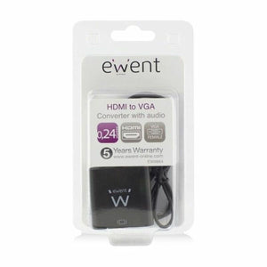 HDMI-zu-VGA-Adapter mit Audio Ewent AISCCI0306 EW9864 0,23 m Schwarz