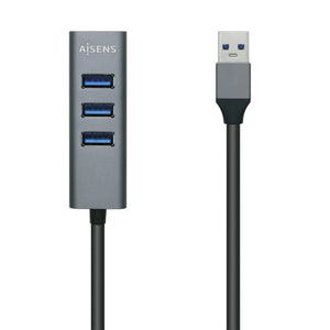 Hub USB Aisens A106-0507 Grau Aluminium
